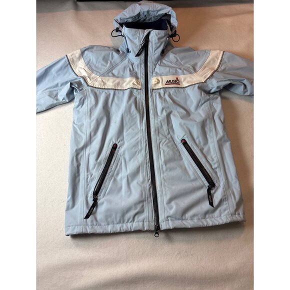 Musto Performance Light Blue Hooded Jacket With Zipper Pockets us4 - Picture 1 of 14